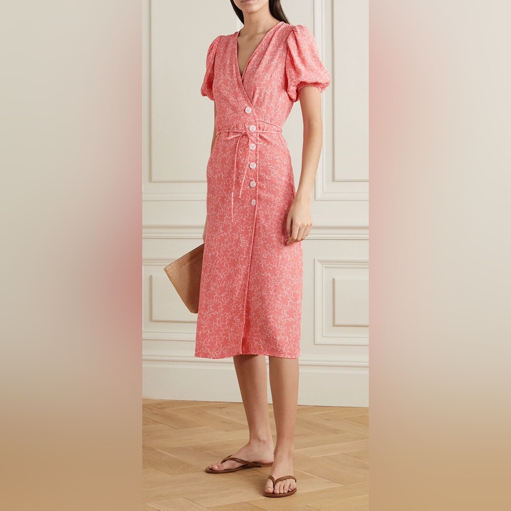 Faithful The Brand Pink Wrap Dress